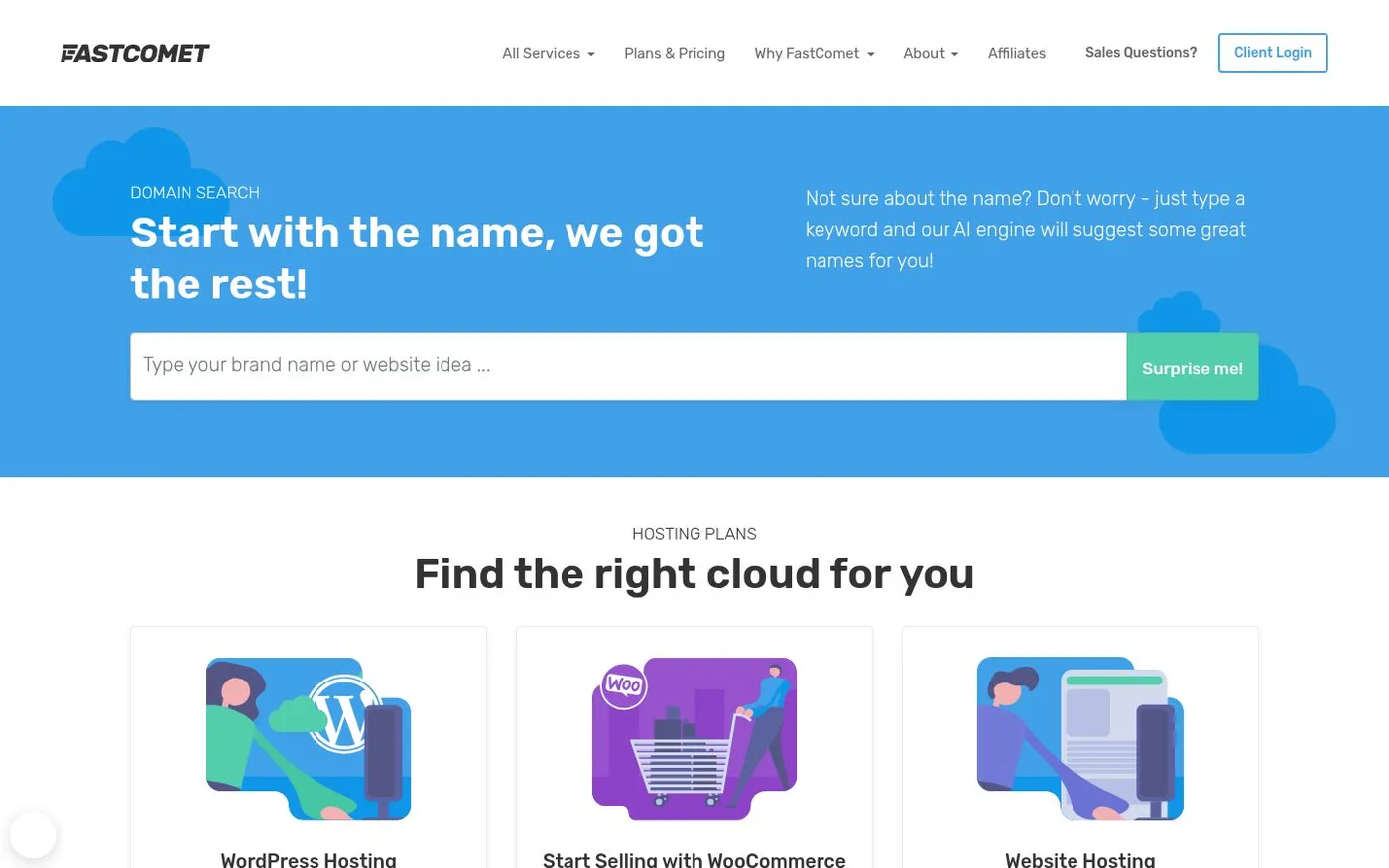 Screenshot of fastcomet.com