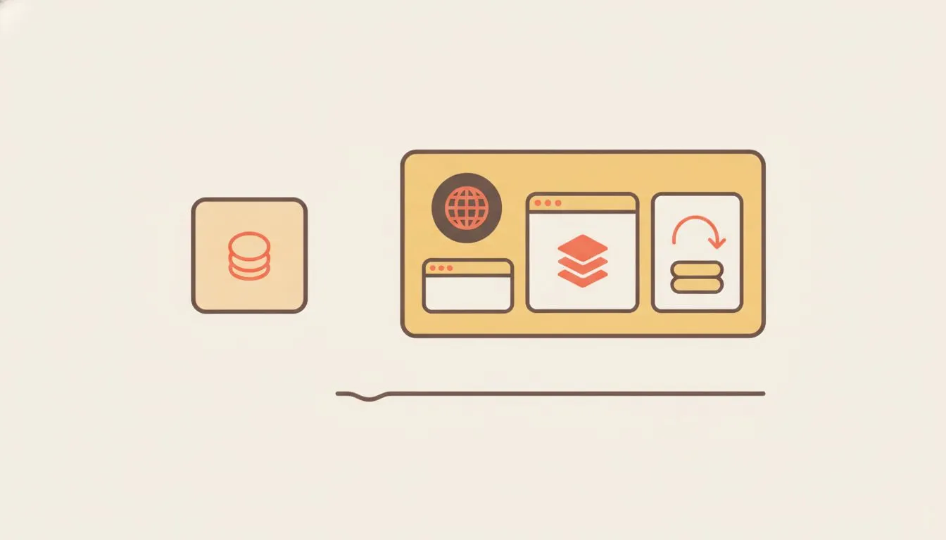 a clean side-by-side comparison of two web hosting entry plans, one showing a small single-site box and the other showing a fuller box with a domain, starter website and backups included, in a modern