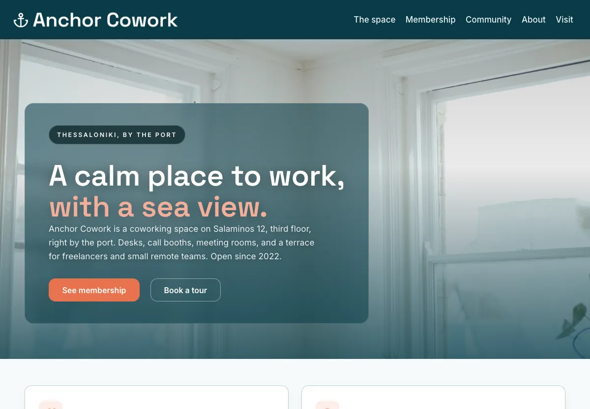 Anchor Cowork - professional services preview site built by the Flashcloud team