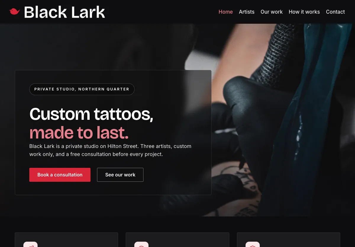 Black Lark - beauty & style preview site built by the Flashcloud team