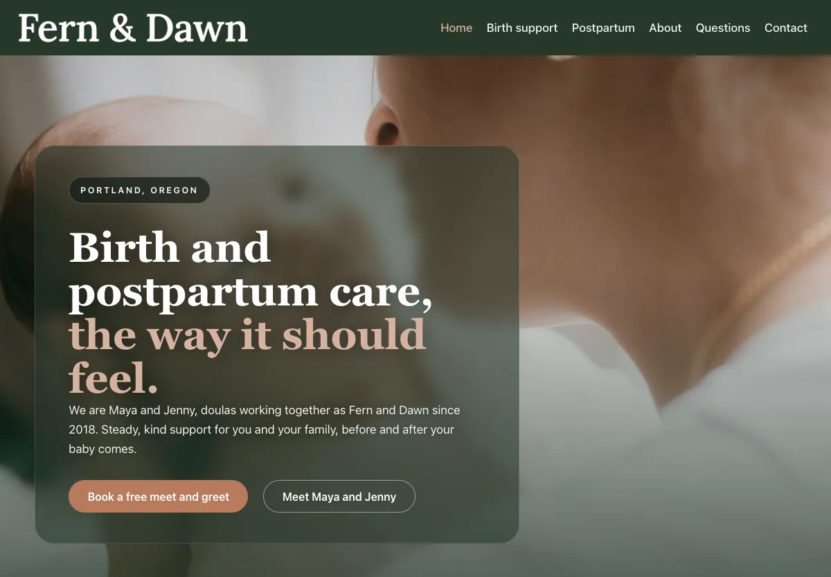 Fern & Dawn - kids & family preview site built by the Flashcloud team