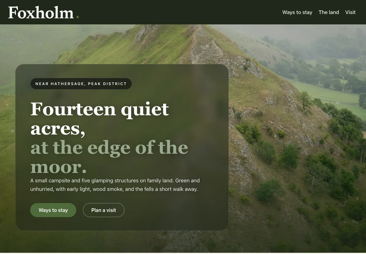 Foxholm - travel & stays preview site built by the Flashcloud team
