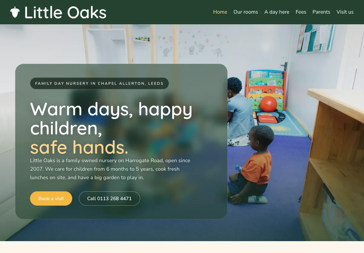 Little Oaks - kids & family preview site built by the Flashcloud team