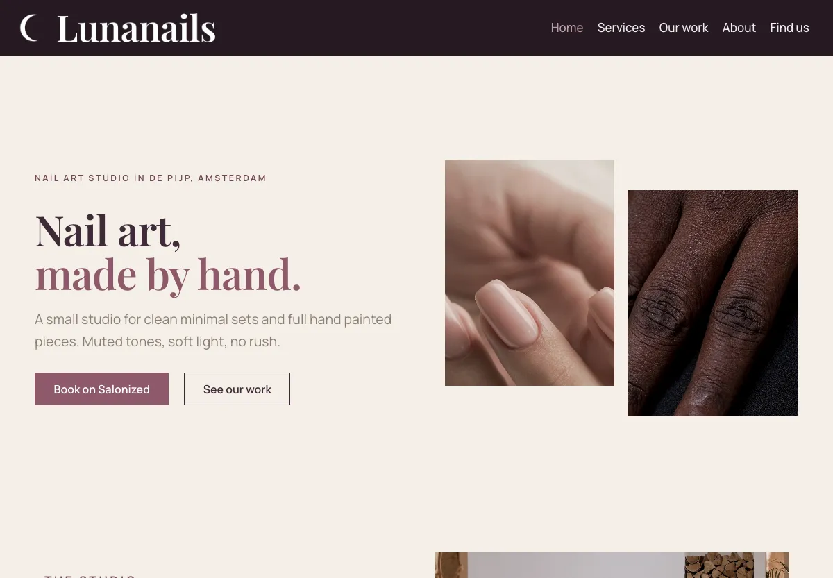 Lunanails - beauty & style preview site built by the Flashcloud team