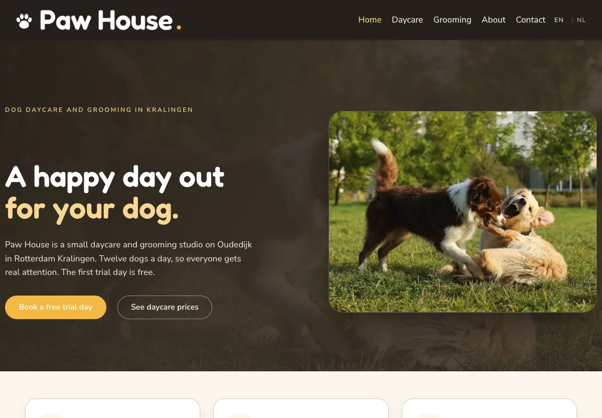 Paw House - pets & animals preview site built by the Flashcloud team