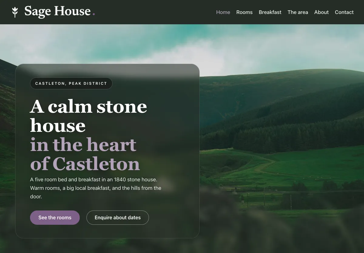 Sage House - travel & stays preview site built by the Flashcloud team