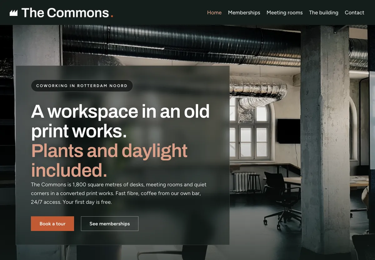 The Commons - professional services preview site built by the Flashcloud team