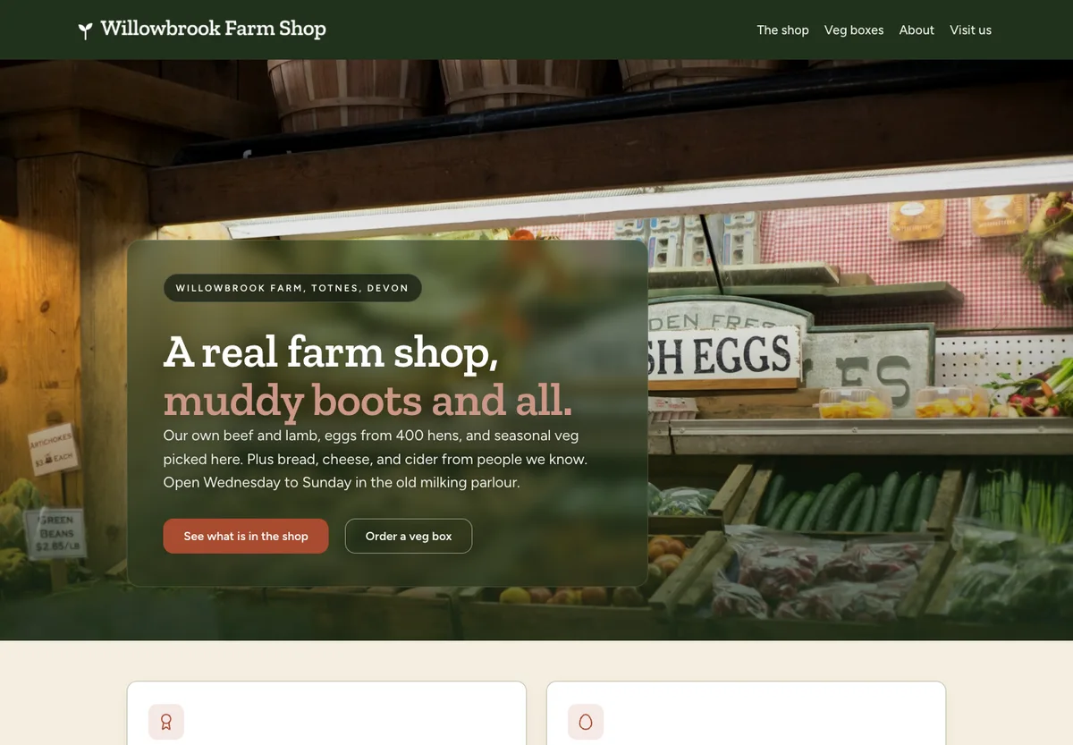 Willowbrook Farm Shop - fresh produce farm-shop site